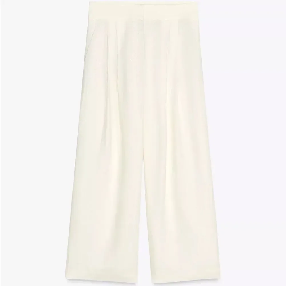 ZARA 100% LINEN PLEATED PANTS ZW COLLECTION